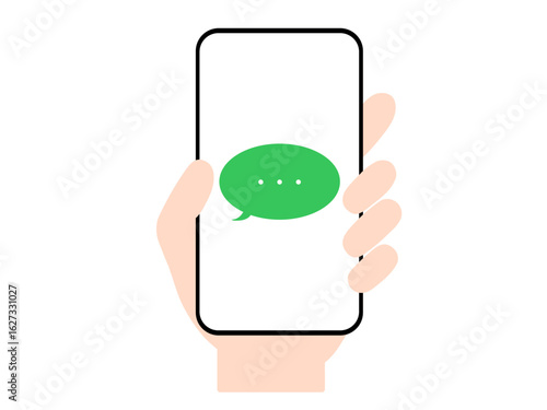 スマホ操作をする手のイラスト｜メッセージ・チャット・トークなどのアイコン
