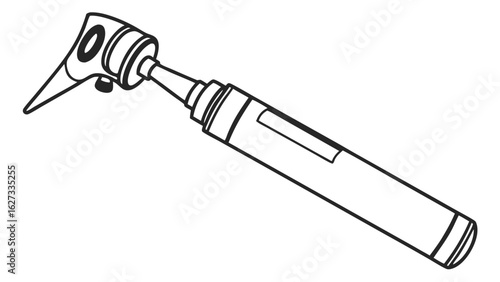 Otoscope Medical Instrument Line Art Icon for Ear Examination and Healthcare Diagnostics