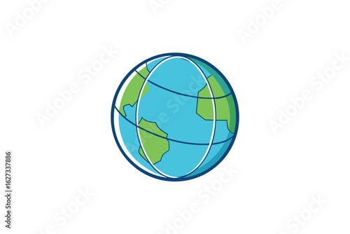 3d globe icon with highlighted north and south america