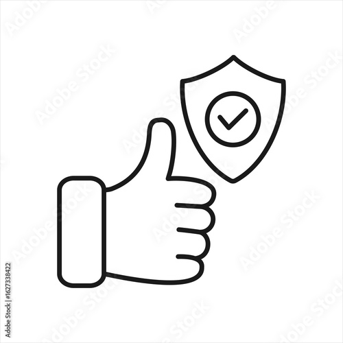 Trust Outline Icon Vector Illustration