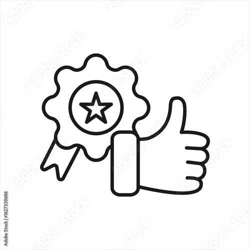 Trusted Outline Icon Vector Illustration