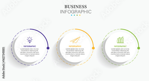 Modern Infographic Showing 3 Steps for Business Processes