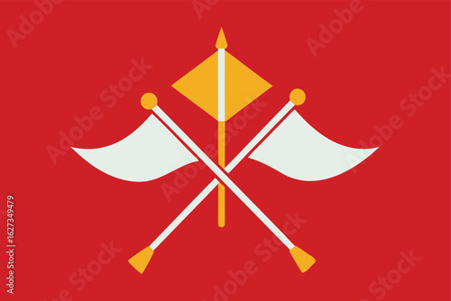 Crossed flag and ship mast icon