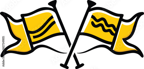 Crossed flag and ship mast icon