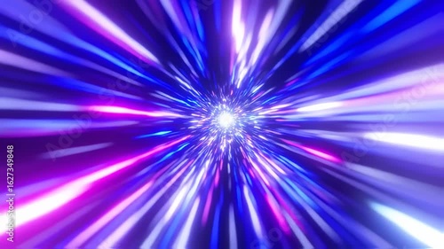 Hyperspace Jump: Dynamic Light Streaks in a Futuristic Tunnel