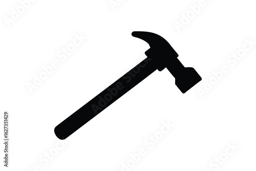 Silhouette of Claw Hammer Tool for Construction and Carpentry Projects