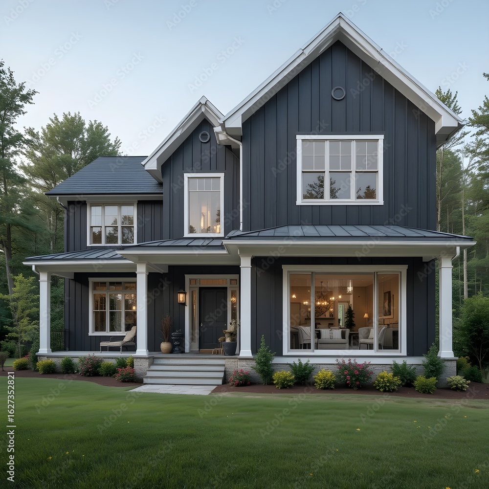 Obraz premium Classic Farmhouse Architecture in Nature