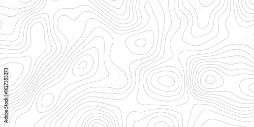 Wavy gray contour line seamless pattern in abstract topographic style.
