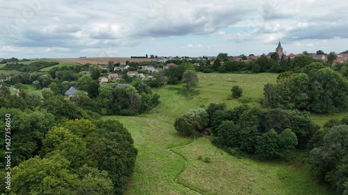 vue aérienne du viaduc Eiffel de Serrouville en Meurthe et Moselle