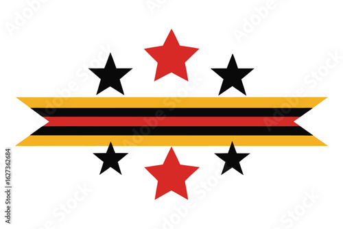 Abstract starburst bands on white background graphic