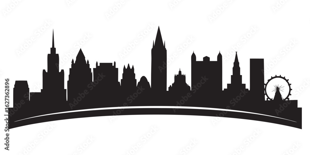 Fototapeta premium Iconic london skyline silhouette featuring famous landmarks and modern architecture