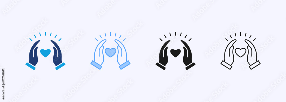 Fototapeta premium Faith Icon Set Multiple Style Collection