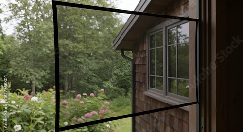 Wallpaper Mural Window view of garden with screen Torontodigital.ca