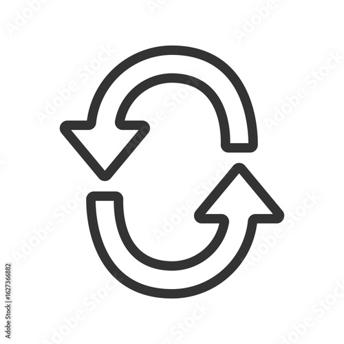 Outline refresh and sync icon vector illustration representing update, repeat process, and data cycle
