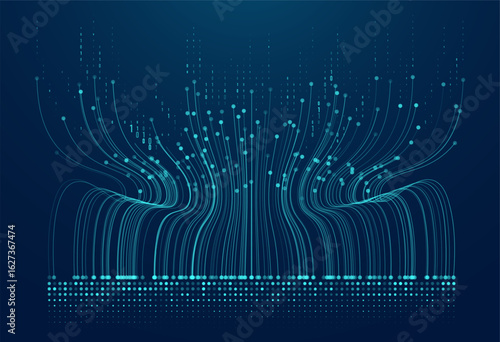 Abstract infographics visualization. Big data code representation. Futuristic network or business analytics. Graphic concept for your design