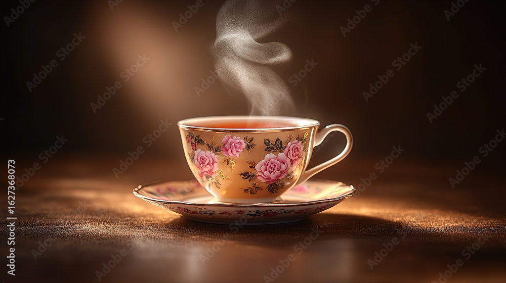 Obraz premium Enjoy a cup of soothing hot tea - perfect for relaxation and cozy moments this winter season