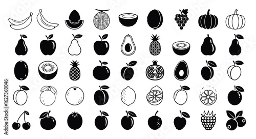 Vector art of vector illustration of a diverse assortment of fresh and healthy fruit providing a vibrant and nutritious option for a balanced diet