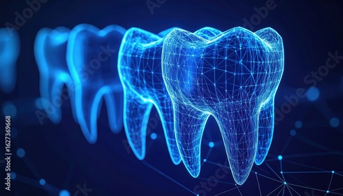 Digital teeth, futuristic, dental tech