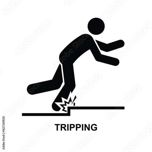 Tripping icon.Beware of the step sign isolated on background vector illustration.