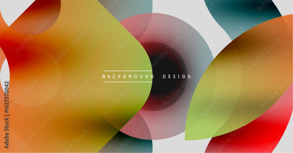 Fototapeta premium Abstract colorful overlapping circles create dynamic visual effect. Modern design with gradients, suitable for backgrounds.