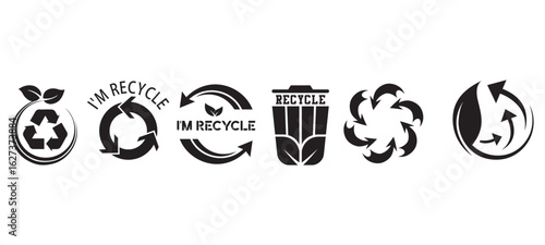 Packaging recycling icons set Vector.