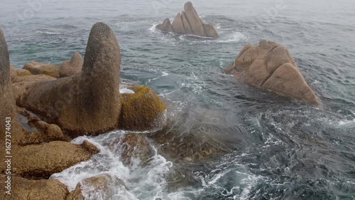 Waves on the rocky coast