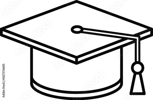 Graduation cap icon, a symbol of academic achievement and success, representing education, learning, and the completion of studies