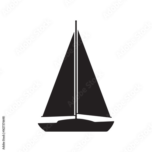 Sailboat silhouette vector flat illustration design.