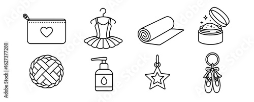 Fashion accessories outline icon set. style essentials and beauty symbols