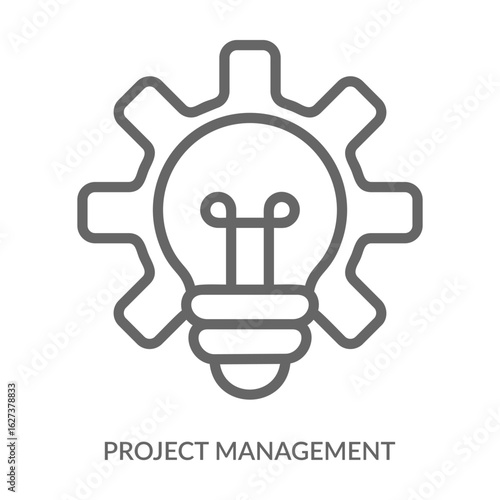 Project Management Icon Line Style. Design Vector Illustration
