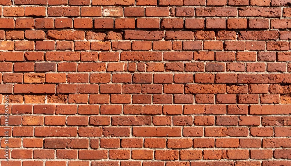 Fototapeta premium Detailed Close-up of Red Brick Wall Texture with Varied Shapes