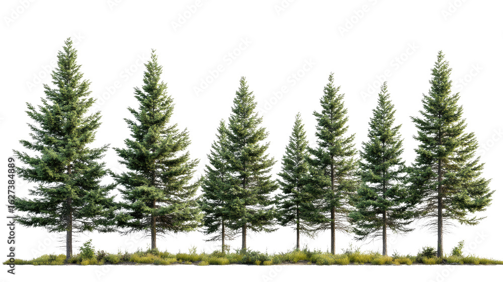 Fototapeta premium pines tree on white background
