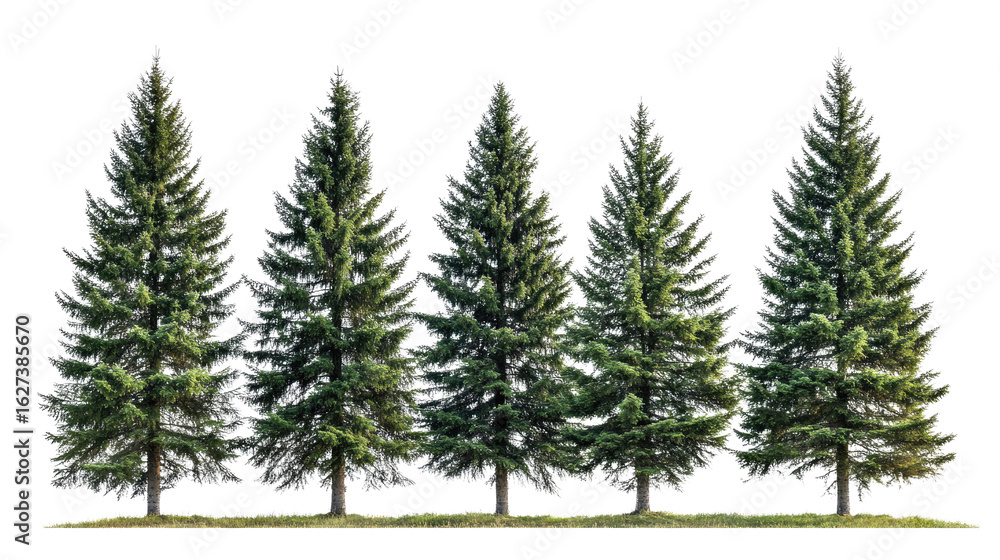 Obraz premium pines tree on white background