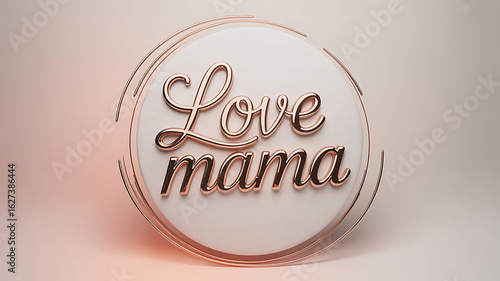 Luxury Mother's Day Greeting with Flowing Rose Gold 'Love Mama' Typography
