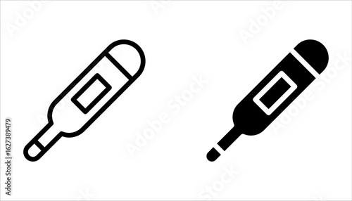 Thermometer icon set. Hot, cold, Warm, freeze weather. Celsius, temperature icon on white background