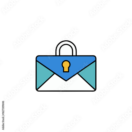 Free Download Secure email icon with a padlock and keyhole - GFXLoad