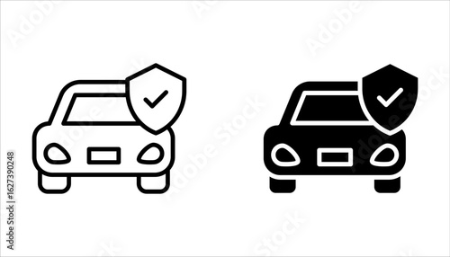 Car insurance icon. Safety concept. Risk coverage symbol on white background