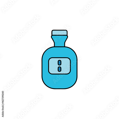 Simple blue icon of a blood glucose meter on a black background
