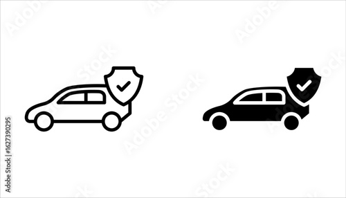 Car insurance icon. Safety concept. Risk coverage symbol on white background