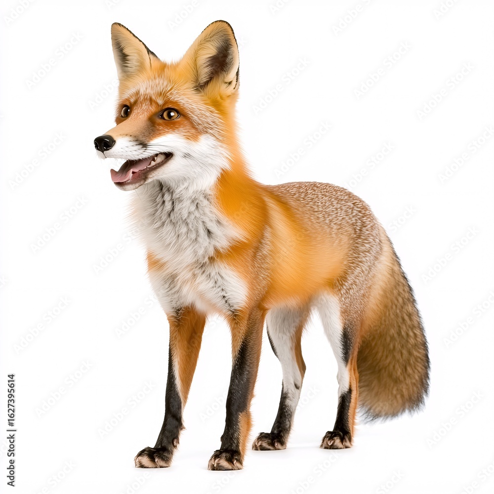 Obraz premium Elegant Red Fox in Natural Habitat Displaying Changing Behavior Patterns