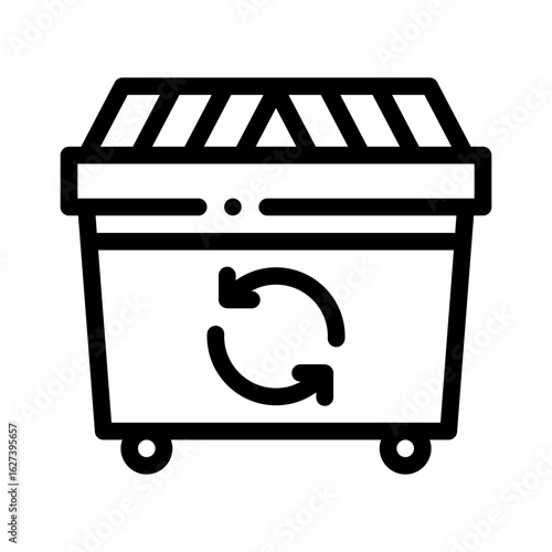 dumpster line icon