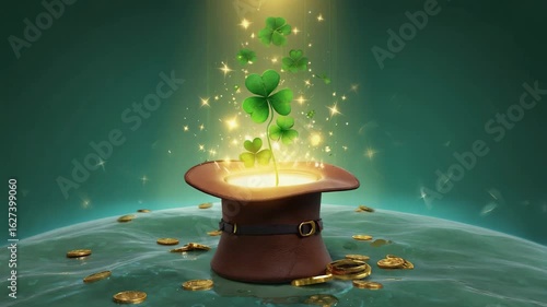 St. Patrick's Day Magic hat reveals lucky clovers and gold