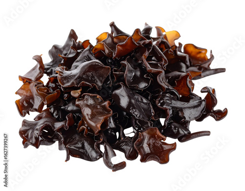 Black Wood Ear Mushrooms Isolated on White Background