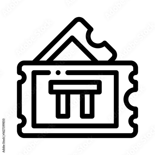 admission ticket line icon