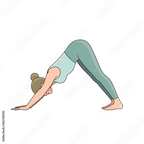 Downward Dog Pose: Yoga Illustration for Wellness