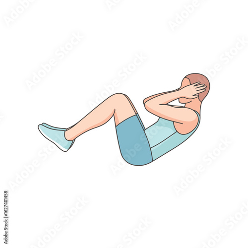 Crunches: Abdominal Exercise Illustration