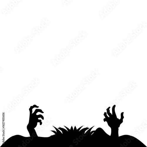 Halloween Zombie Hands With Grass