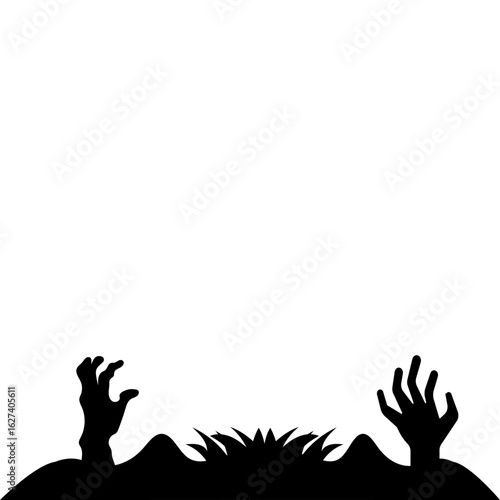 Halloween Zombie Hands With Grass