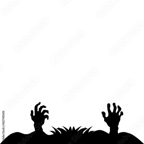 Halloween Zombie Hands With Grass