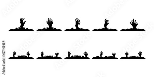 Halloween Zombie Hands With Grass